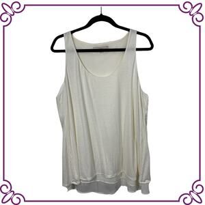 Ann Taylor Loft Loose Fit Tank Top Blouse Cream Off White XL